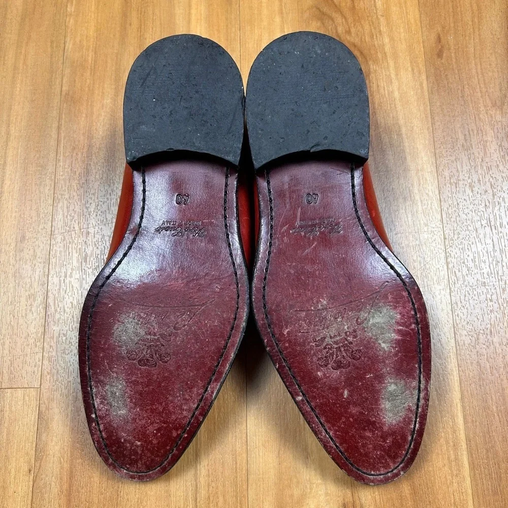 Vero Cuoio‎ Made in Italy Men’s Burgundy Leather Tassel Loafers Size 40